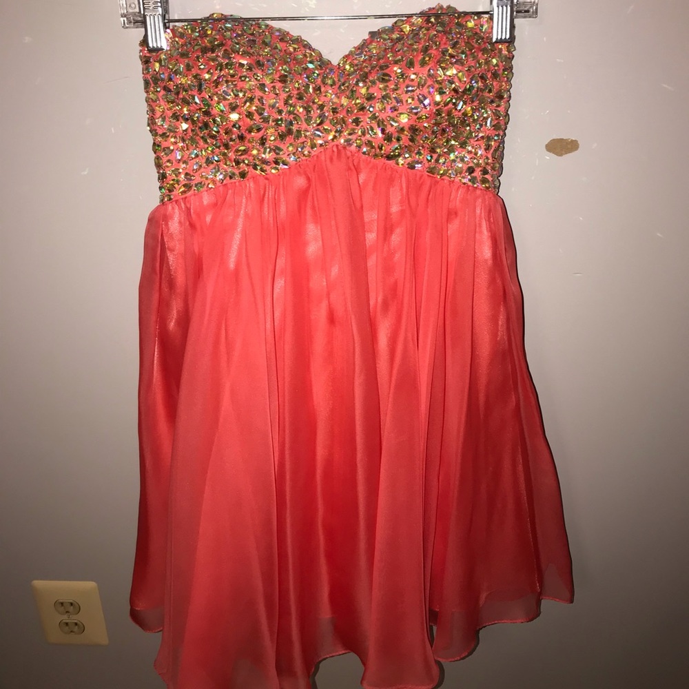 Coral Silk Dress
